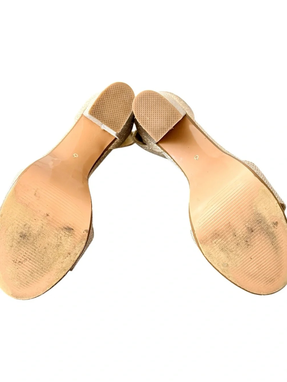 Dream Pairs Champagne Gold Glitter Platform Block Heel Sandals - Women’s Size 6